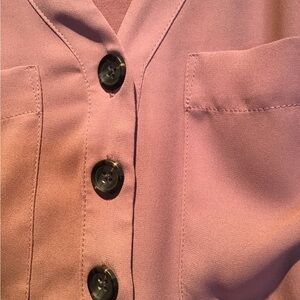 Reitmans Dusty Rose Women’s Long Sleeves Top 2 different Fabrics Size USM